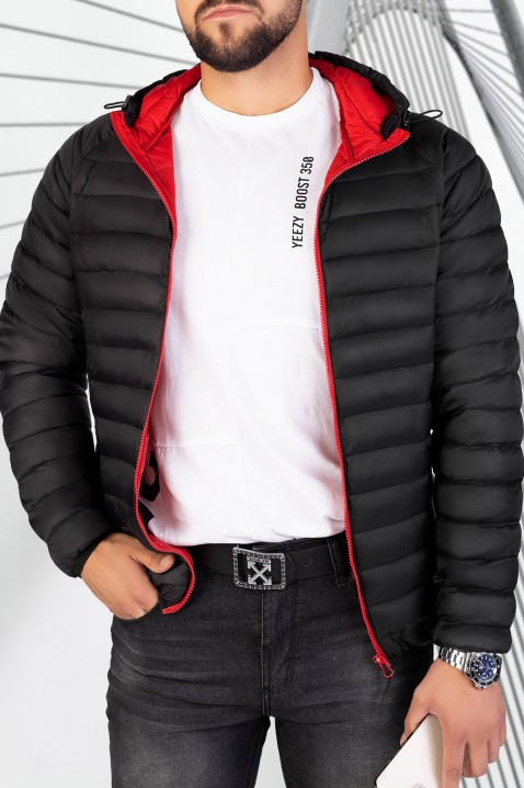Muška jakna EVERET BLACK, Boja: crna i crvena, IVET.BA - Nova Kolekcija