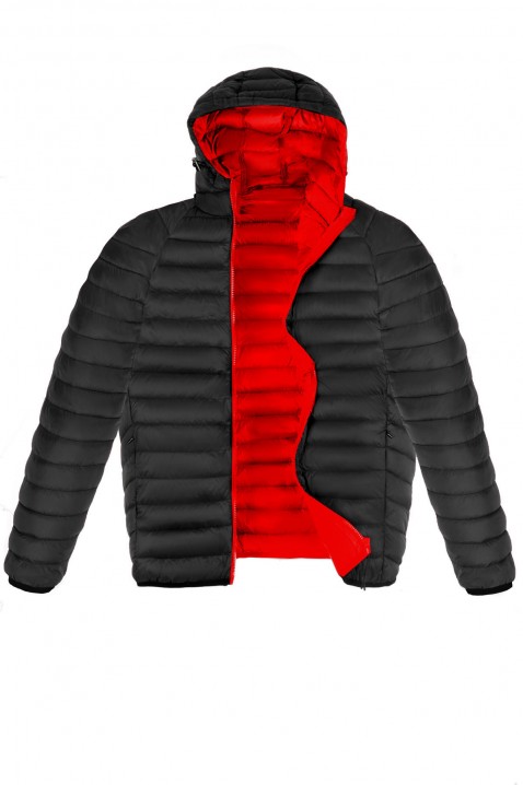 Muška jakna EVERET BLACK, Boja: crna i crvena, IVET.BA - Nova Kolekcija