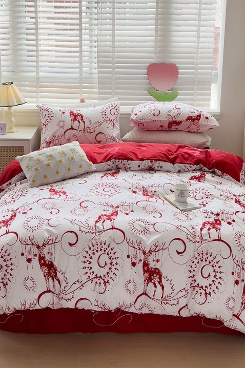 Komplet posteljine GANILTA 200x220 cm, Boja: bela i crvena, IVET.BA - Nova Kolekcija
