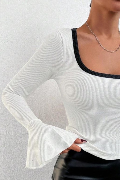 Ženska bluza LINDETA WHITE, Boja: bela i crna, IVET.BA - Nova Kolekcija