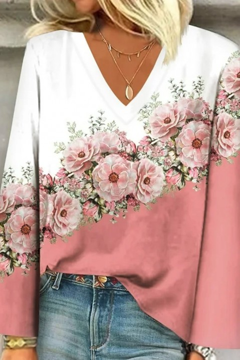 Ženska bluza BLUMPELSA, Boja: bela i roze, IVET.BA - Nova Kolekcija